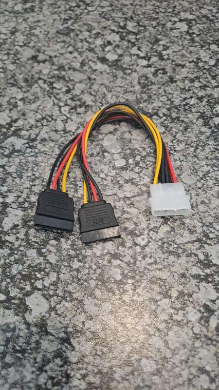 10 x Molex To Dual Sata Connector