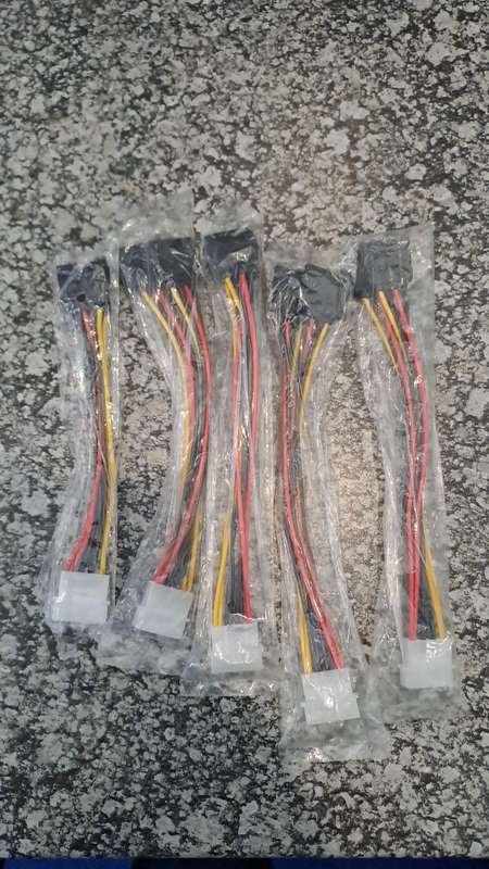 10 x Molex To Dual Sata Connector