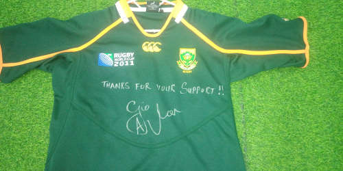 4 X Rugby Jerseys - (signed by Gio Aplon)