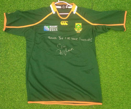 4 X Rugby Jerseys - (signed by Gio Aplon)