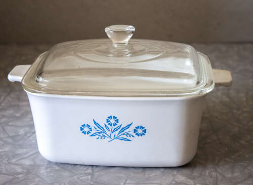 Old Blue Cornflower Corningware rectangle Bowl with lid