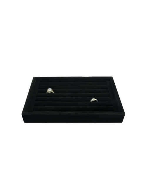High End Small Black Velvet Ring Display Tray