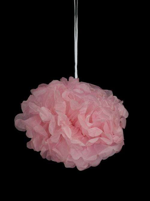Pack of 10 Tissue Paper Pompoms (20cm Diameter) - Pink