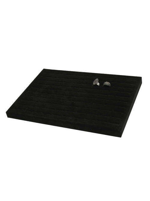 High End Slanted Black Velvet Ring Display Tray