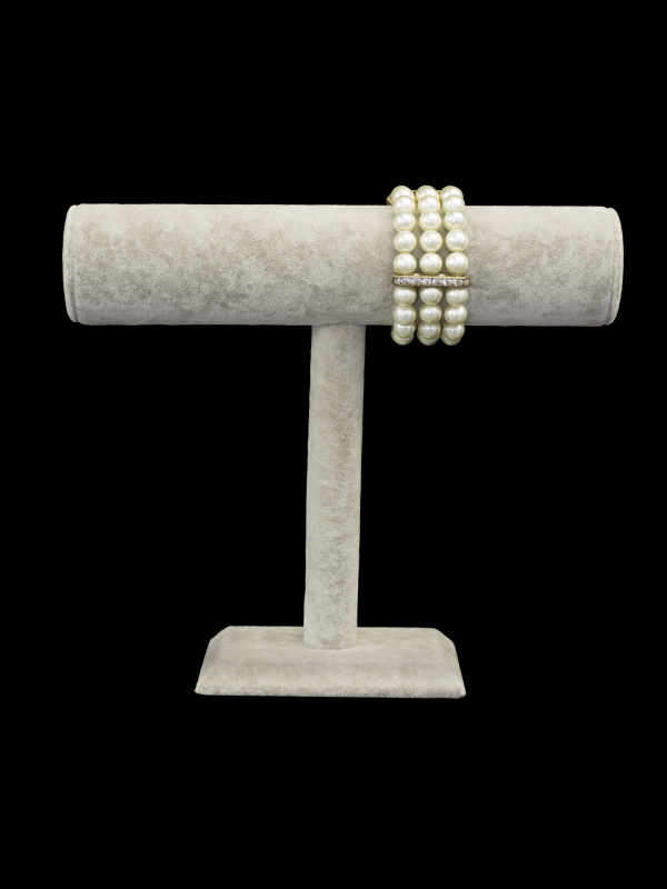 High End Tall Grey Velvet Bracelet Display Bar