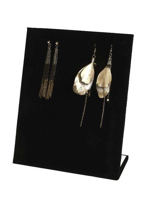 High End Black Velvet L Shaped Earring Display Stand