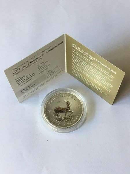 ### 2017 SILVER FINE 1 OUNCE KRUGERRANDS ### PREMIUM UNC ### LIMITED EDITION SA MINT!! R1 START! COA