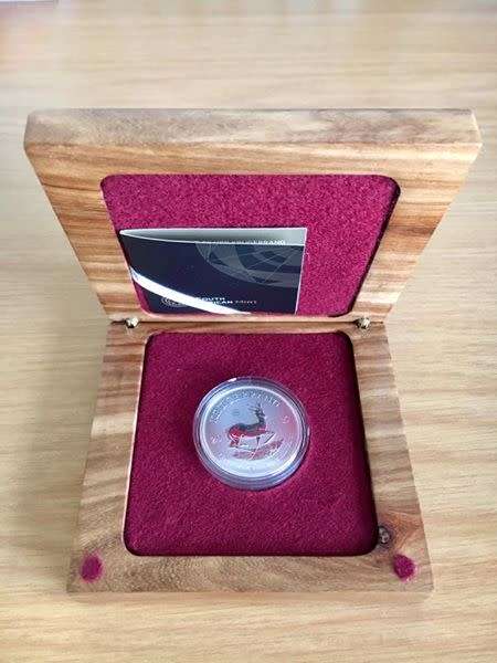 PURE SILVER ONE OUNCE KRUGERRAND 50th ANNIVERSARY + PRIVY MARK + COA, IN STUNNING QUALITY BOXES! @R1