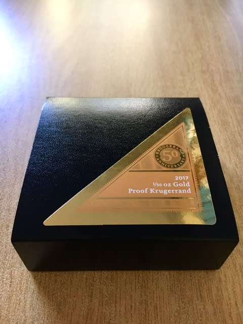 # 2017 FINE GOLD 22 K. 1/50TH Oz. KRUGERRAND 50th ANNIV. SEALED, PRIVY MARK, COA, SA MINT BOXES! @R1