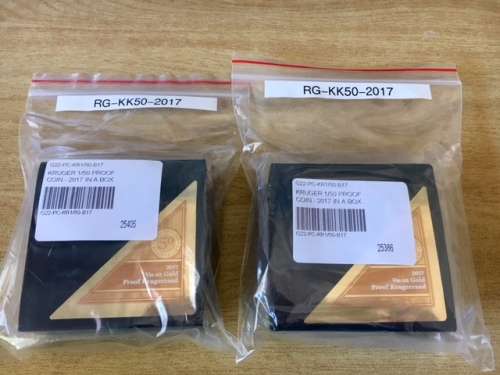 # 2017 FINE GOLD 22 K. 1/50TH Oz. KRUGERRAND 50th ANNIV. SEALED, PRIVY MARK, COA, SA MINT BOXES! @R1