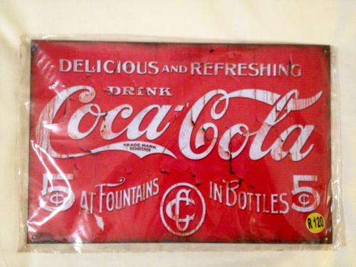 ***COCA-COLA VINTAGE STEEL PLATE ## NEW ## Ready to mount *** Great for the nostalgic Collector***