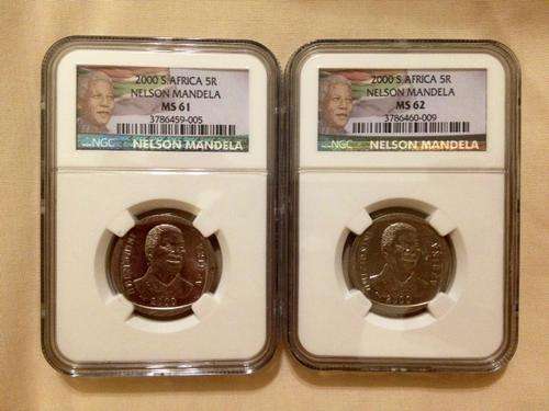 *** LIMITED EDITION NEW LABEL NELSON MANDELA R5 2000 MS 61 & MS 62 COMBO SET - FOR RION!! #FSC