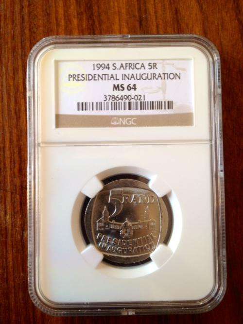 *INVEST* NGC GRADED MS 64 1994 Mandela Inauguration R5 -CRAZY R1 AUCTION