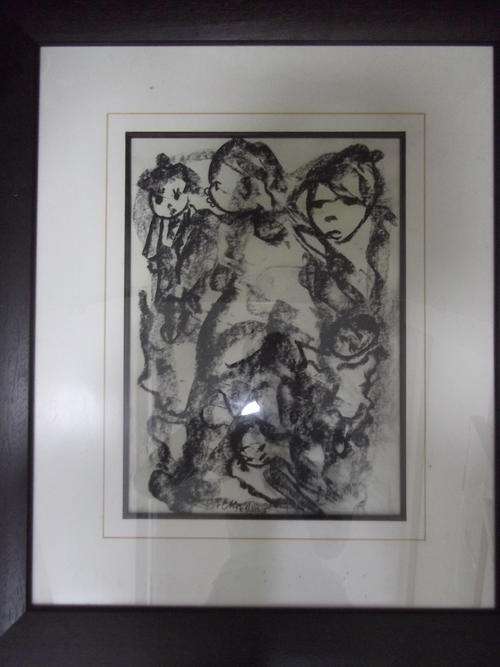 FRANS CLAERHOUT CHARCOAL ON PAPER FRAMED