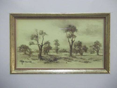 OTTO KLAR CHARCOAL ON PAPER FRAMED