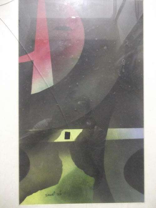 WINSTON SAOLI OIL ON PAPER FRAMED