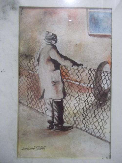 DUMISANI SIBISI WATERCOLOUR ON PAPER FRAMED