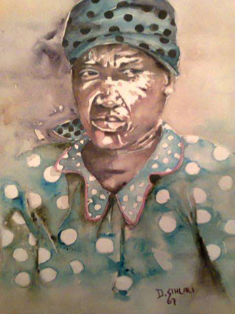 DURANT SIHLALI WATER COLOUR ON PAPER