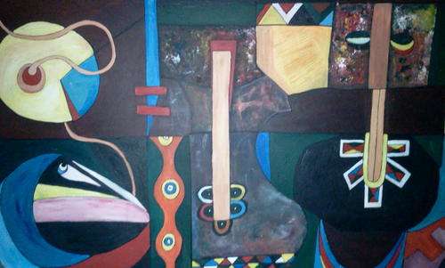 SPEELMAN MAHLANGU OIL ON STRECHED CANVAS
