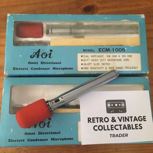 Aoi Omni Directional Electret Condenser Microphones ECM-1005 - Original Vintage  Made in Japan x2