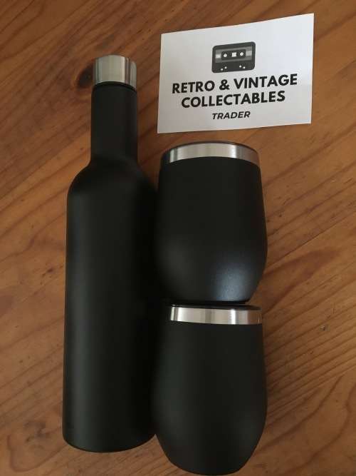 Drinkware Set - Stainless Steel Bottle and 2x Tumblers in Presentation Box