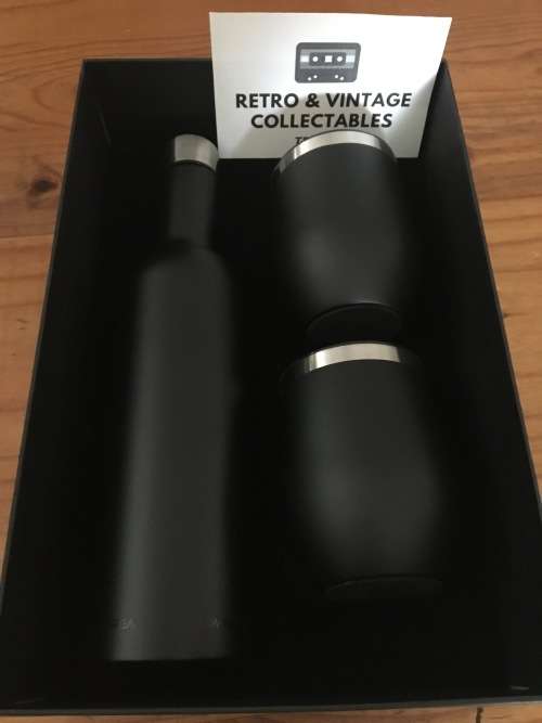 Drinkware Set - Stainless Steel Bottle and 2x Tumblers in Presentation Box