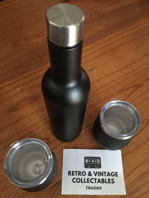 Drinkware Set - Stainless Steel Bottle and 2x Tumblers in Presentation Box