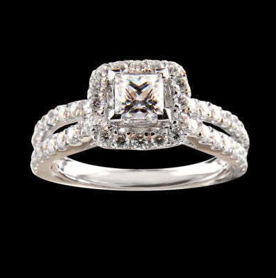 *SPECTACULAR [R50456]** HALO DESIGN [1.120ct] DIAMOND [G /SI2] RING [3.520g] WHITE GOLD - BUY SAFE