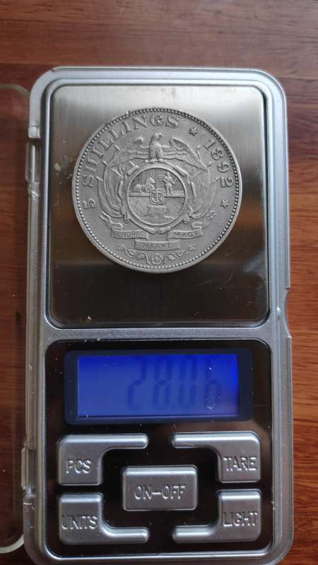 1892 ZAR Single Shaft 5 Shilling