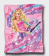 Barbie Popstar polar fleece throw