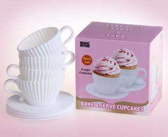 Bake & Serve Cupcakes 4 cups , 4 saucers