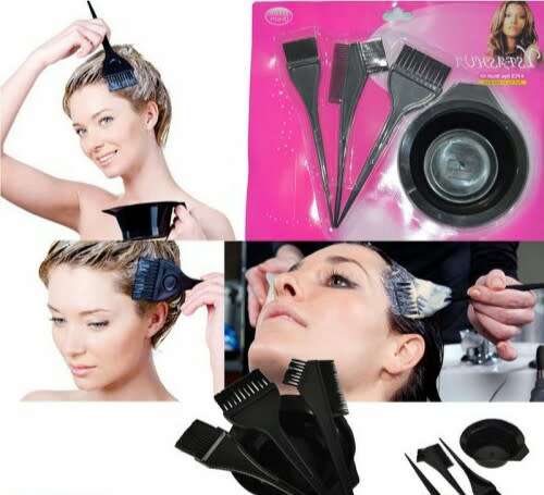 Hair Color Dye Bowl Comb Brushes Tool Kit Set Tint Coloring