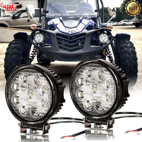 27W 12-24V LED WORK LIGHT, ROUND OR SQUARE AVAILABLE - BLACK - BRACKET INCLUDED