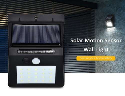20 LED Solar Power PIR Motion Sensor Wall Light Outdoor Garden Waterproof Lamp