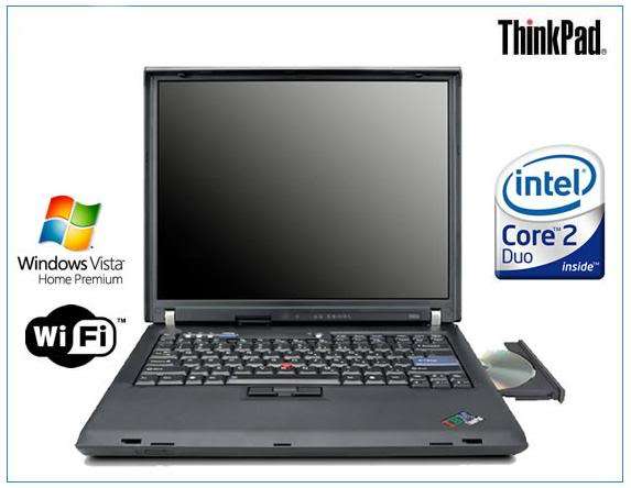 Lenovo Thinkpad R61i Laptop Windows 8 Intel Core 2 Duo @1.5GHz, 1GB RAM, 60GB DVD. Office + Free Bag
