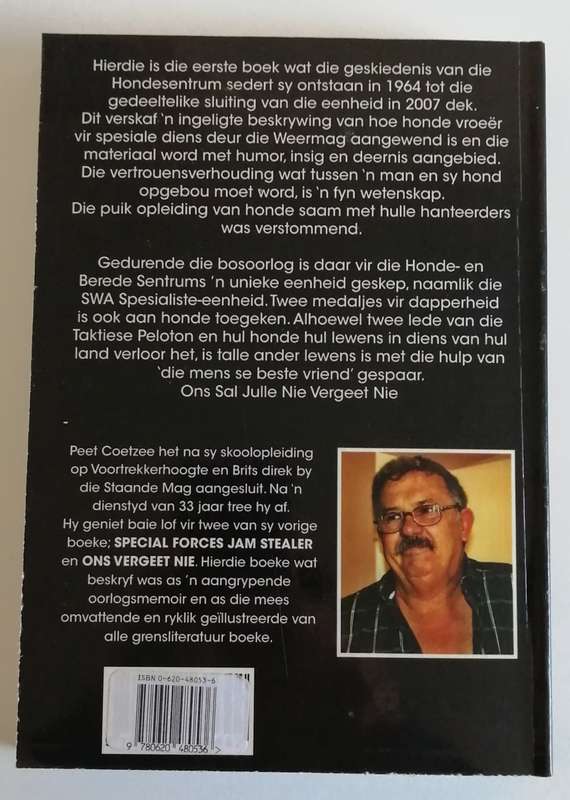K9 Honde Soldate memoirs van die SAW Honde sentrum, Geteken deur skrywer