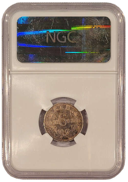 1892 6 Pence AU50
