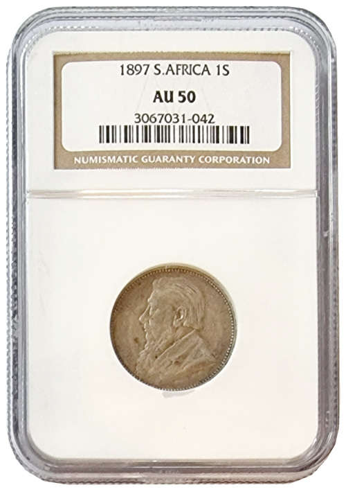 1897 Shilling AU50