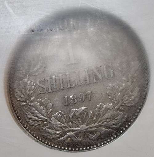 1897 Shilling AU50