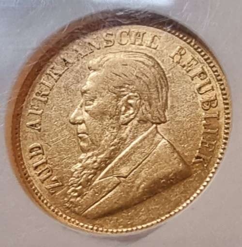 *Scarce* 1892 ZAR Halfpond D/S AU50