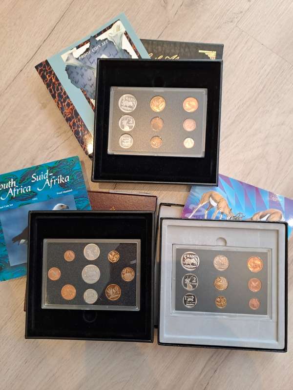 3 x SA Mint Proof sets 1995, 1997 and 2000