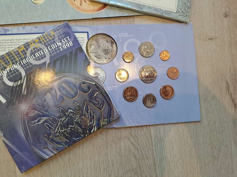 Collection of  19 x SA Mint Uncirculated coin sets years from 1970`s, 80`s and 90`s
