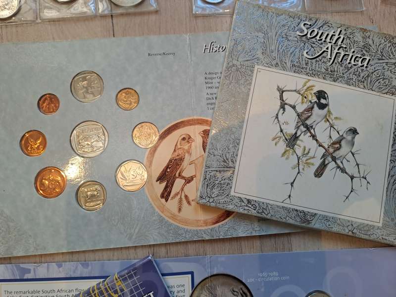 Collection of  19 x SA Mint Uncirculated coin sets years from 1970`s, 80`s and 90`s
