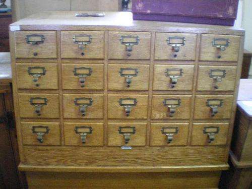 Library Filing Cabinet - Oak