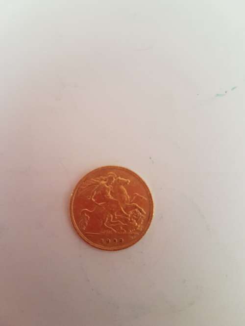 1909 half sovereighn Edwardvs v11 22carat gold coin