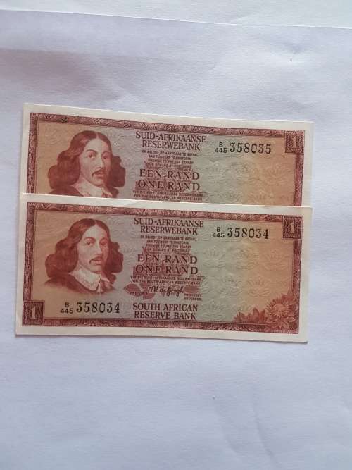 South African R1 in succession serial nr T.W de Jong notes