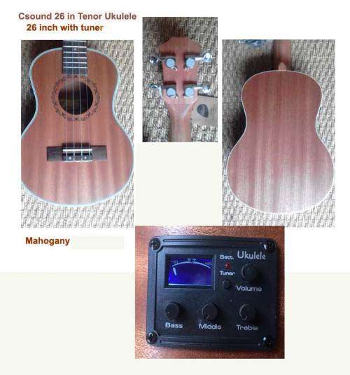 Csound Electric Tenor ukulele 26 in with inbuilt tuner 24 -48 h  SA delivery