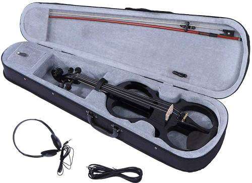 Courante Electric Black Sparkle violin (4/4) with headphones + accessories 24-48h delivery SA