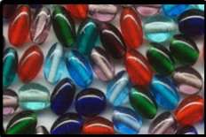 Glass Bead -  Rugby Ball Shape (price per bead)