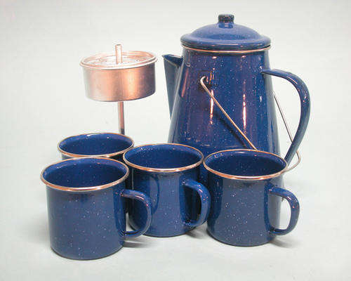 Enamel POT COFFEE PERCOLATOR 5 PIECE!